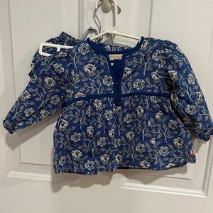 Pink Chicken Blue Floral Kids Matching Set